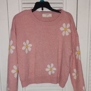 Pink Floral Sweater
